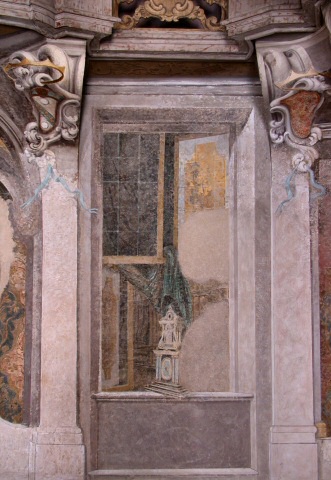 Sala dei Cardinali, decorazione a fresco lato sud dopo i restauri del 1994, particolare