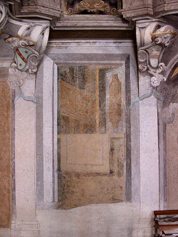 Sala dei Cardinali, decorazione a fresco lato sud dopo i restauri del 1994, particolare